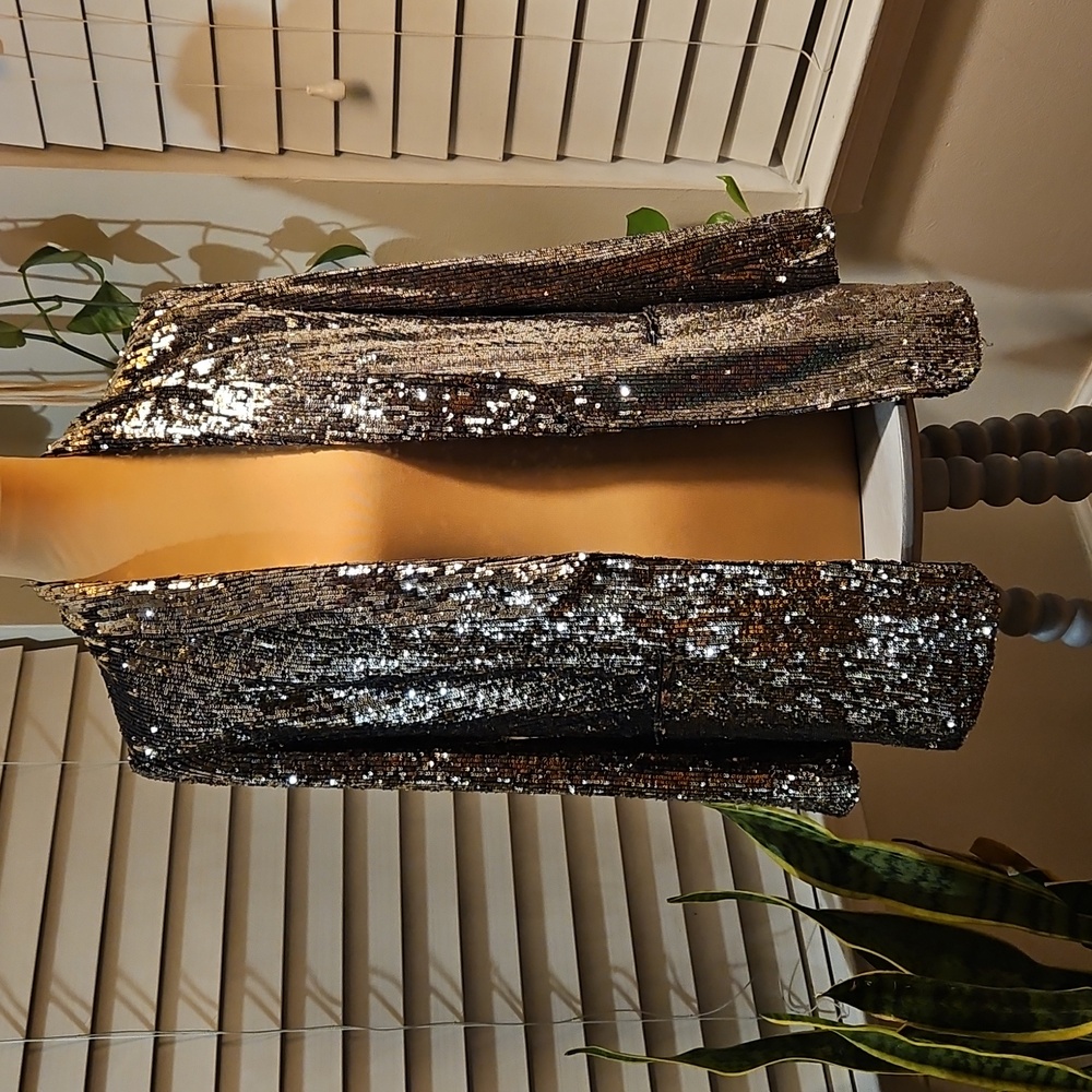 Express Silver & Gold Sequin Blazer